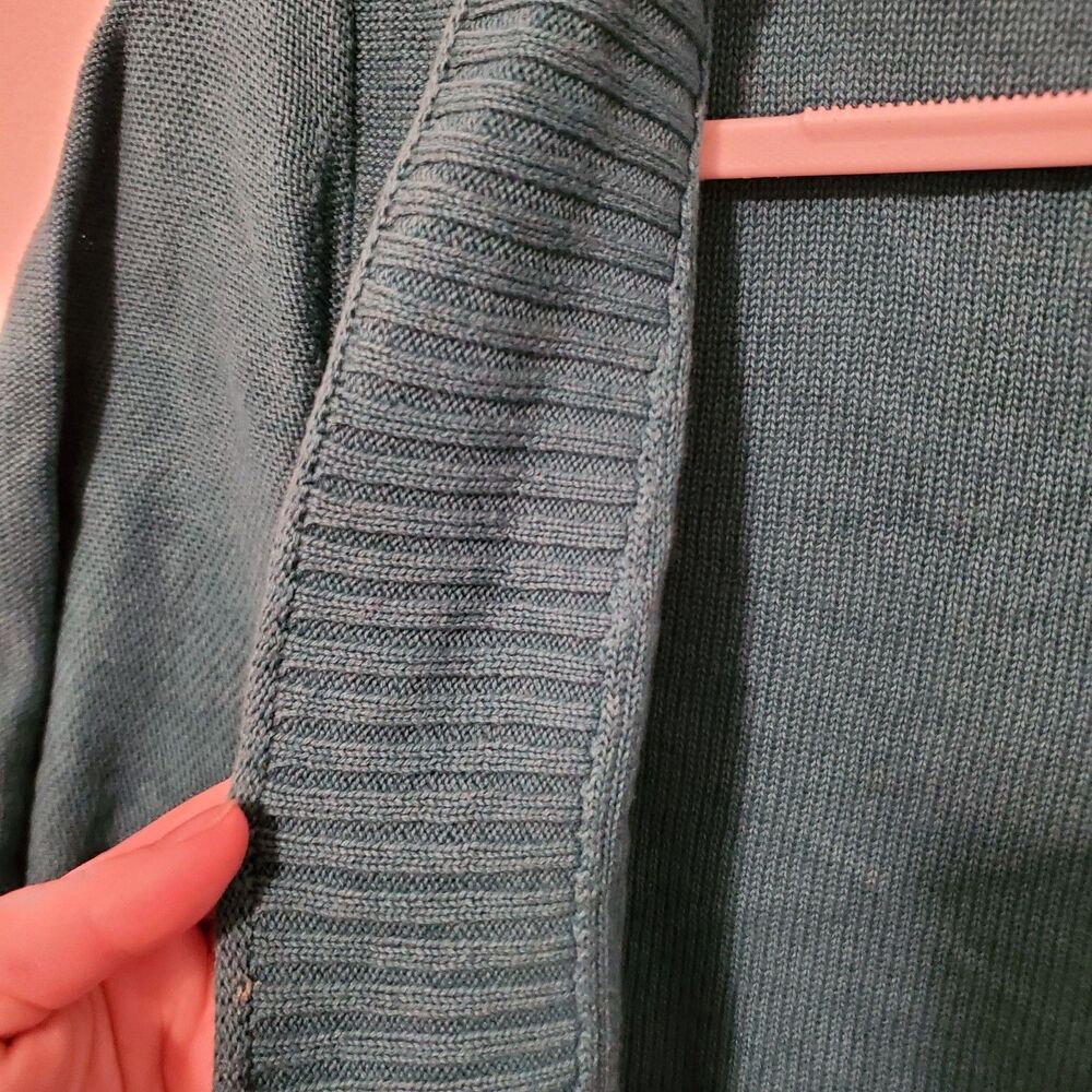 Y2K Old Navy Teal Shrug Cardigan Short Sleeve Cropped Plus 2xl Layering Spring - Picture 2 of 6